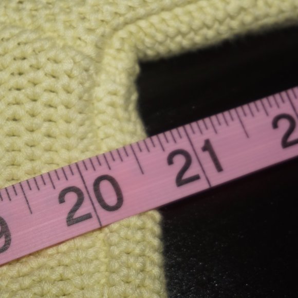 Vintage White Warren Knit Chartreuse Cardigan Cotton Sweater - Picture 6 of 7